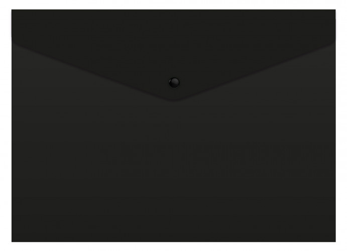 Конверт на кнопке Бюрократ -PK803TBLCK A4 гориз. пластик 0.15мм черный