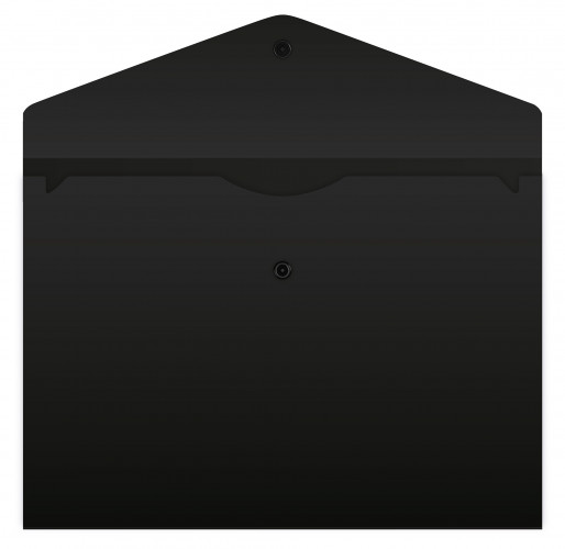 Конверт на кнопке Бюрократ -PK803TBLCK A4 гориз. пластик 0.15мм черный