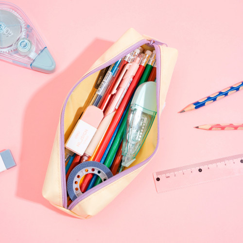 Пенал Deli EH938 ассорти 1отд. 220х50х50 ткань