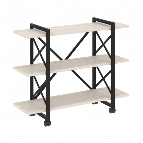 Loft Стеллаж на колесных опорах-3 полки VR.L-MST.K-3.8V Денвер светлый/Чёрный металл 1200*400*968