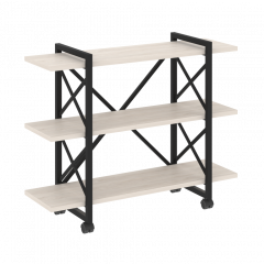Loft Стеллаж на колесных опорах-3 полки VR.L-MST.K-3.8V Денвер светлый/Чёрный металл 1200*400*968