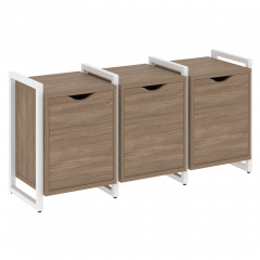 Loft Тумба на регулируемых опорах наборная. Вариант №5 VR.L-TN-5.O Дуб аризона/Белый металл 1440*460*719