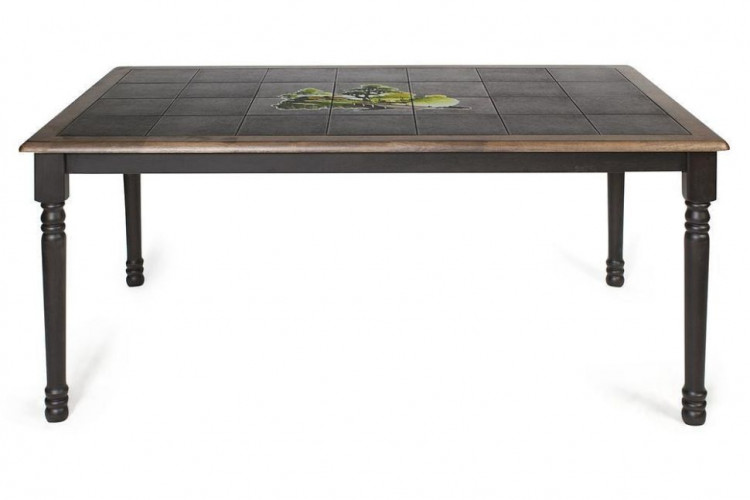 CT 3760P Стол с плиткой, дерево гевея/плитка, 152х94х70см, Венге (Wenge) , рисунок-Дерево 6