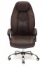 Кресло BOSS (хром), кож/зам, коричневый/коричневый перфорированный, 36-36/36-36/06