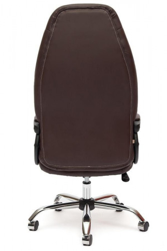 Кресло BOSS (хром), кож/зам, коричневый/коричневый перфорированный, 36-36/36-36/06