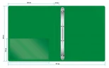 Папка на 4-х кольцах Бюрократ -0827/4RGRN A4 пластик 0.7мм кор.27мм внутр. с вставкой зеленый