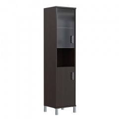 Шкаф-колонка высокая с малой стеклянной дверью и глухой B 431.10(L) Венге Магия 475х450х2054 BORN