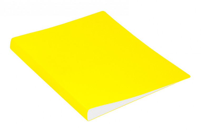 Папка метал.зажим Бюрократ Double Neon DNE07CYEL A4 пластик 0.7мм кор.27мм карм.прод.внут. желтый