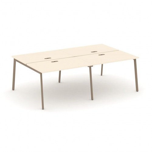 Estetica Рабочая станция на 4 места ES.D.RS-4.2-LP Сатин/Латте металл 2360*1500*750