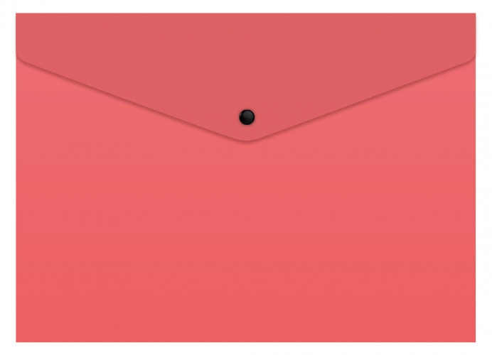 Конверт на кнопке Бюрократ -PK803TPINK A4 гориз. пластик 0.15мм коралловый