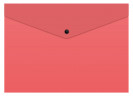 Конверт на кнопке Бюрократ -PK803TPINK A4 гориз. пластик 0.15мм коралловый