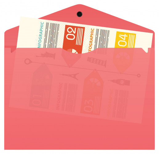 Конверт на кнопке Бюрократ -PK803TPINK A4 гориз. пластик 0.15мм коралловый