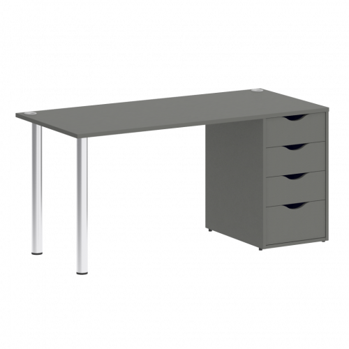 Home Office Стол письменный VR.SP-3-158.4 Металлик/Хром опоры 1580*720*750