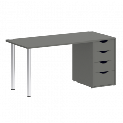 Home Office Стол письменный VR.SP-3-158.4 Металлик/Хром опоры 1580*720*750