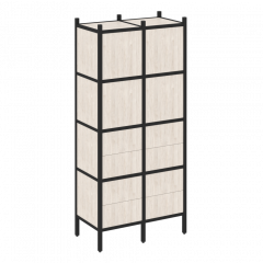 Loft Прямой стеллаж наборный VR.L-04 Денвер светлый/Чёрный металл 862*446*1869