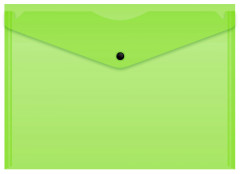 Конверт на кнопке Бюрократ Double Neon DNEPK803A4LETT A4 гориз. пластик 0.15мм салатовый