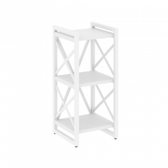 Loft Стеллаж на регулируемых опорах-3 полки VR.L-MST.O-3.4 Белый бриллиант/Белый металл 400*400*910