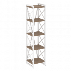 Loft Стеллаж на регулируемых опорах-5 полок VR.L-MST.O-5.4 Дуб аризона/Белый металл 400*400*1650