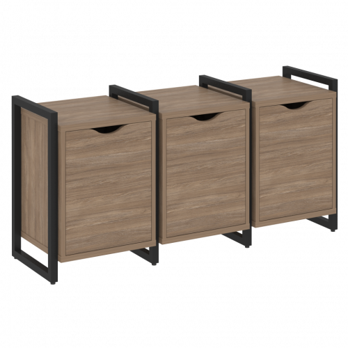 Loft Тумба на регулируемых опорах наборная. Вариант №5 VR.L-TN-5.O Дуб аризона/Чёрный металл 1440*460*719