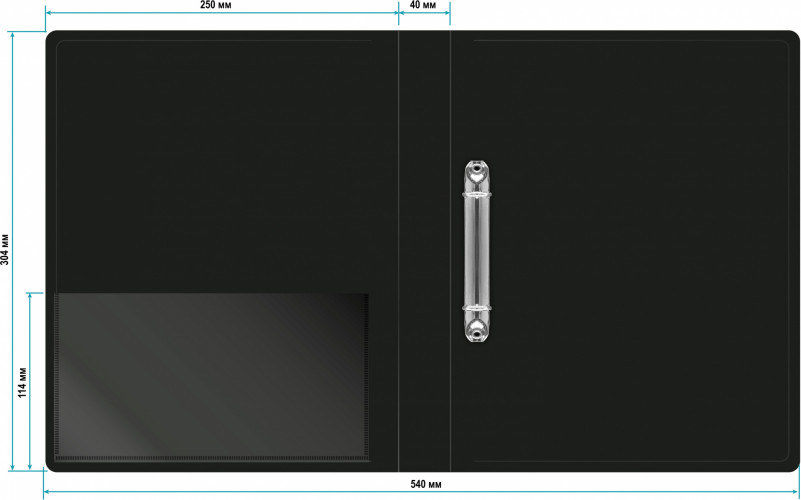 Папка на 2-х кольцах Бюрократ -0812/2R A4 пластик 0.8мм кор.40мм внутр. с вставкой ассорти