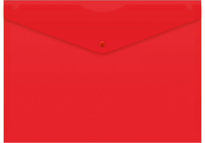 Конверт на кнопке Бюрократ -PK803ANRED A4 непрозрачный пластик 0.18мм красный