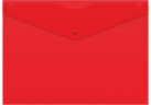 Конверт на кнопке Бюрократ -PK803ANRED A4 непрозрачный пластик 0.18мм красный