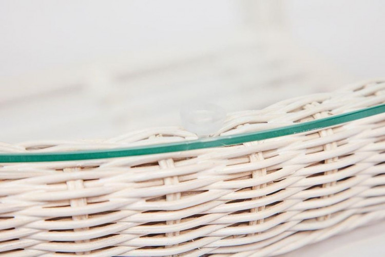 Комплект для отдыха "ANDREA" (диван + 2 кресла + журн. столик со стеклом  + подушки), TCH White (белый), Ткань рубчик, цвет кремовый