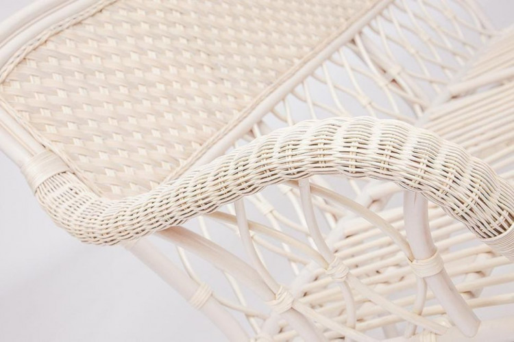 Комплект для отдыха "ANDREA" (диван + 2 кресла + журн. столик со стеклом  + подушки), TCH White (белый), Ткань рубчик, цвет кремовый