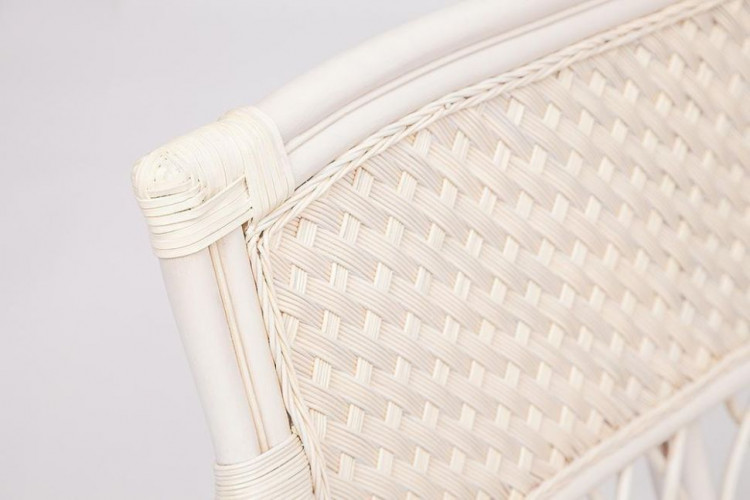 Комплект для отдыха "ANDREA" (диван + 2 кресла + журн. столик со стеклом  + подушки), TCH White (белый), Ткань рубчик, цвет кремовый