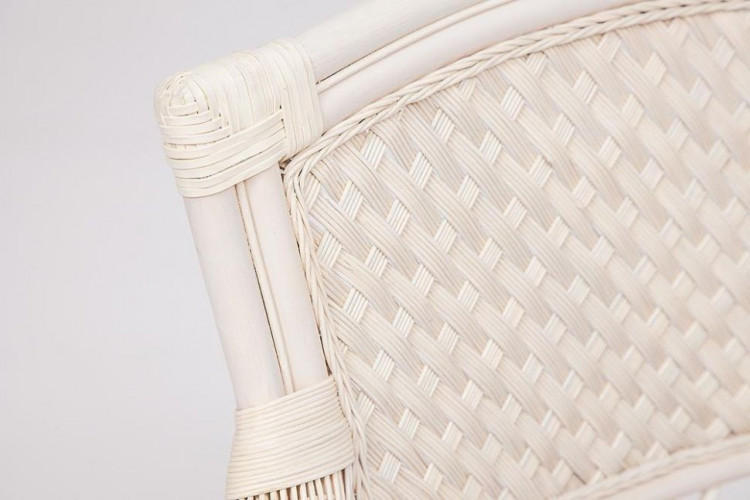 Комплект для отдыха "ANDREA" (диван + 2 кресла + журн. столик со стеклом  + подушки), TCH White (белый), Ткань рубчик, цвет кремовый