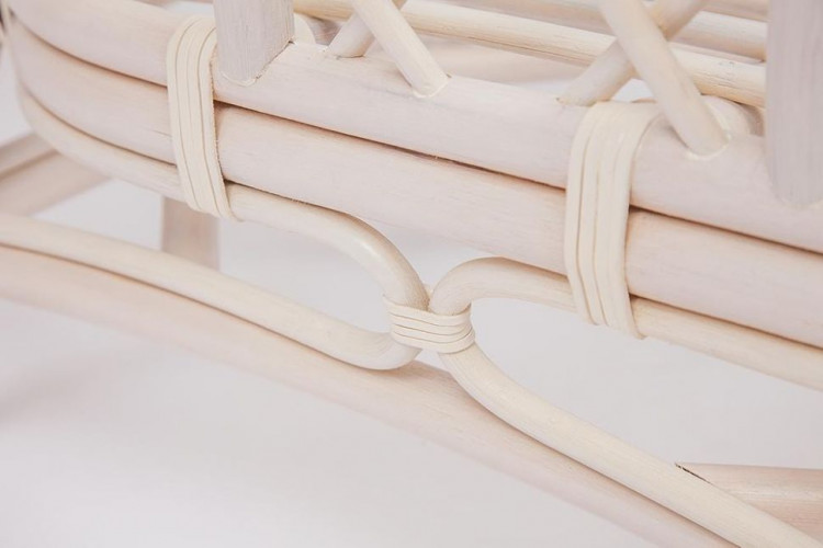 Комплект для отдыха "ANDREA" (диван + 2 кресла + журн. столик со стеклом  + подушки), TCH White (белый), Ткань рубчик, цвет кремовый