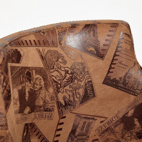 Кресло KNEZ, Бук, 59,5 х 57 х 79,5 см , ножки: wenge, ткань: коричневый (mega office 34)