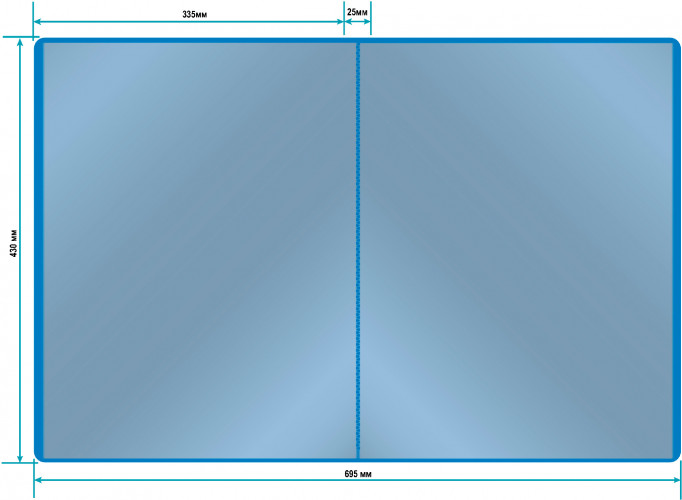 Папка с 20 прозр.вклад. Бюрократ -BPV20A3BLUE A3 пластик 0.8мм синий