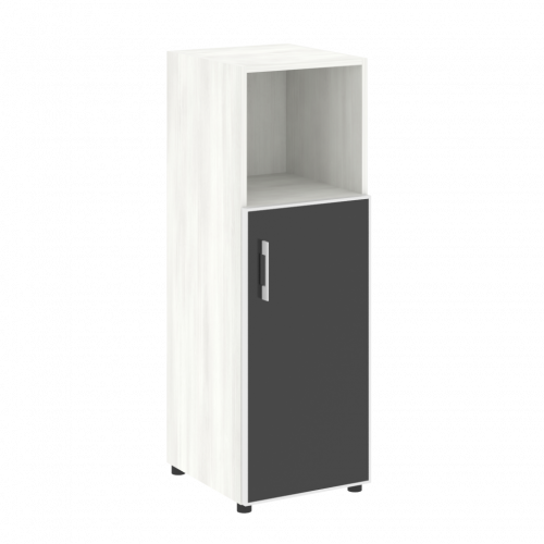 Yalta Шкаф узкий LT.SU-2.2 R (R) black Снежная патина/Стекло black 400*450*1195