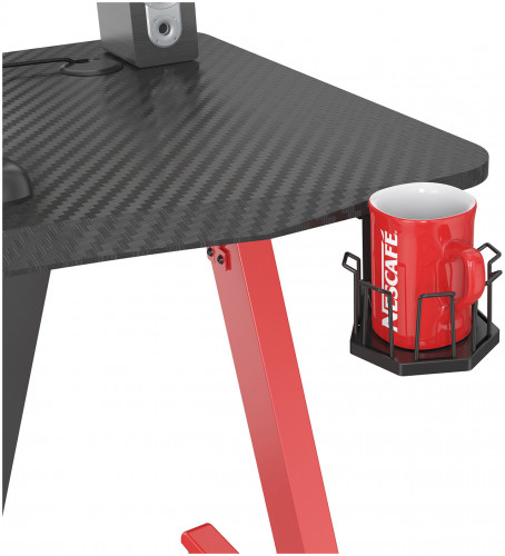 Стол игровой Cactus CS-GTZ-RDBK-CARBON столешница МДФ карбон каркас красный