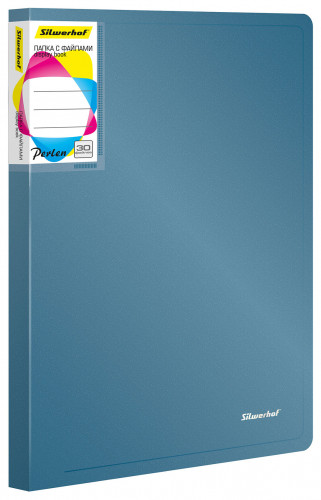 Папка с 30 прозр.вклад. Silwerhof Perlen 292931-74 A4 0.8мм карман синий металлик