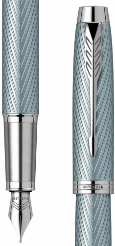 Ручка перьев. Parker IM Premium F318 (CW2143651) Blue Grey CT F сталь нержавеющая подар.кор.