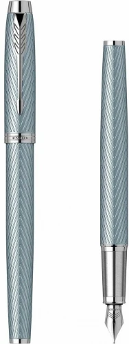 Ручка перьев. Parker IM Premium F318 (CW2143651) Blue Grey CT F сталь нержавеющая подар.кор.