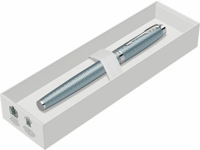 Ручка перьев. Parker IM Premium F318 (CW2143651) Blue Grey CT F сталь нержавеющая подар.кор.