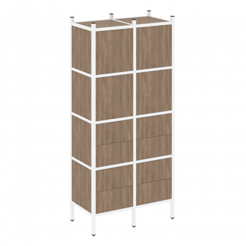 Loft Прямой стеллаж наборный VR.L-04 Дуб аризона/Белый металл 862*446*1869