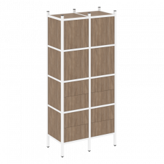 Loft Прямой стеллаж наборный VR.L-04 Дуб аризона/Белый металл 862*446*1869