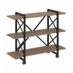 Loft Стеллаж на колесных опорах-3 полки VR.L-MST.K-3.8V Дуб аризона/Чёрный металл 1200*400*968