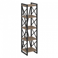 Loft Стеллаж на регулируемых опорах-5 полок VR.L-MST.O-5.4 Дуб аризона/Чёрный металл 400*400*1650