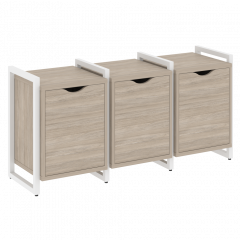 Loft Тумба на регулируемых опорах наборная. Вариант №5 VR.L-TN-5.O Дуб аттик/Белый металл 1440*460*719