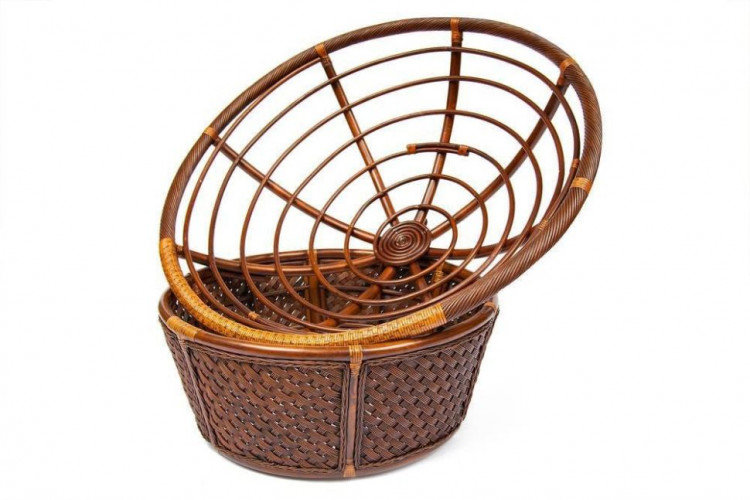 Кресло 23/01 "ANDREA" /с подушкой/, Pecan Washed (античн. орех), Ткань рубчик, цвет кремовый