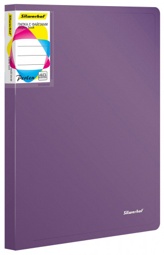 Папка с 40 прозр.вклад. Silwerhof Perlen 292941-73 A4 0.8мм карман сиреневый металлик