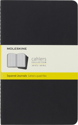 Блокнот Moleskine CAHIER JOURNAL QP317 Large 130х210мм обложка картон 80стр. клетка черный (3шт)