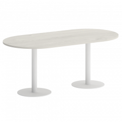 Home Office Стол овальный VR.SP-5-180.1 Дуб наварра/Белый металл 1800*900*750