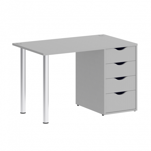 Home Office Стол письменный VR.SP-3-118.4 Серый/Хром опоры 1180*720*750