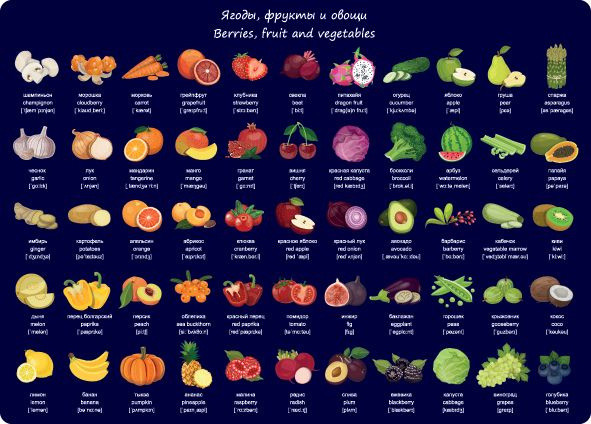 Накладка на стол Silwerhof 671619 Фрукты и овощи 330х460мм пластик